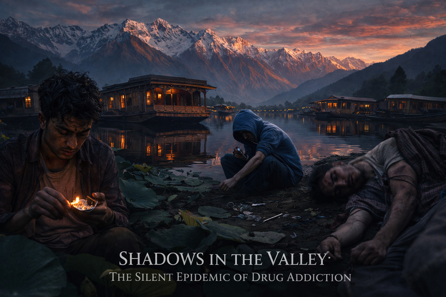 Conceptual image of addiction and shadow