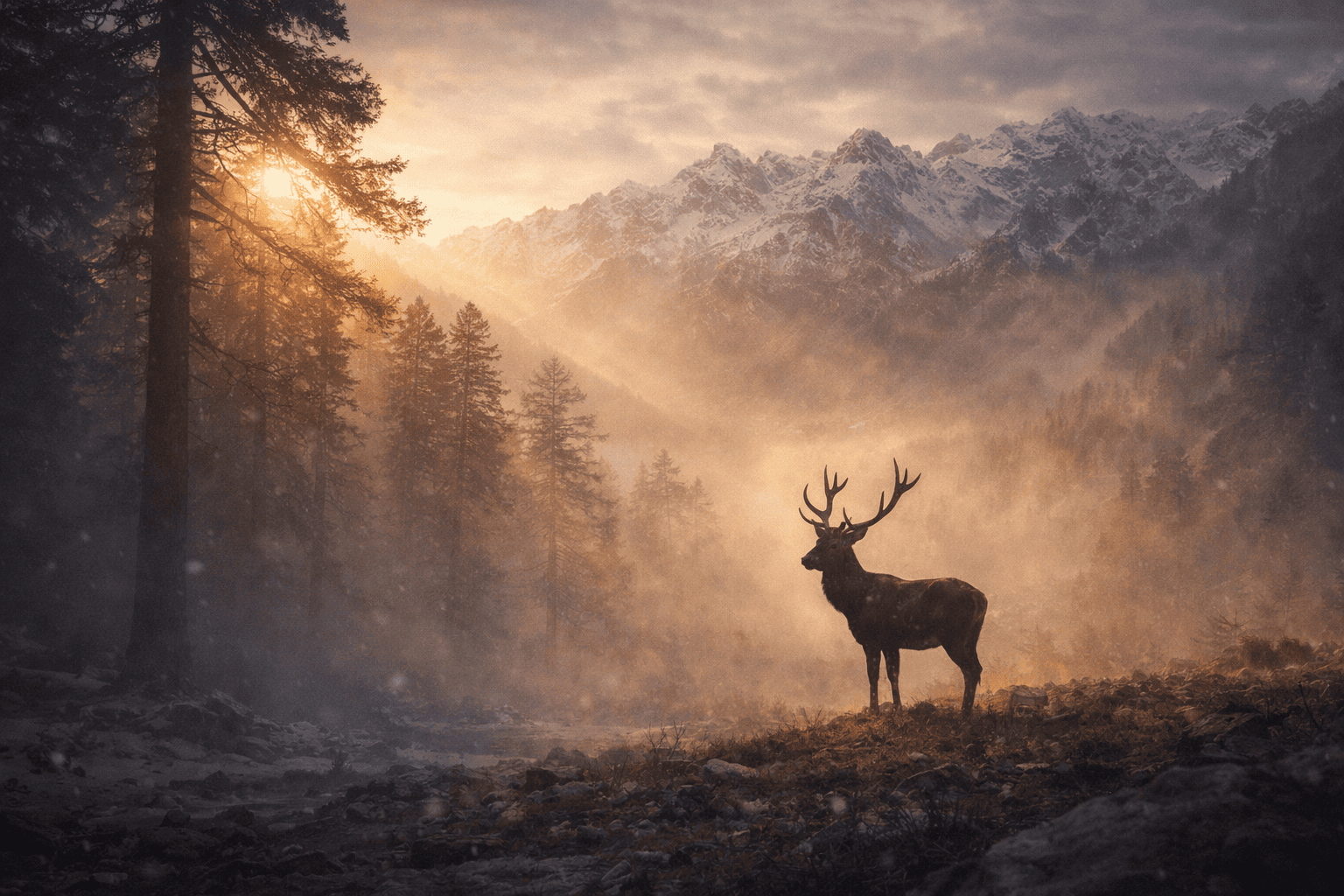 Kashmir Hangul Stag in the wild