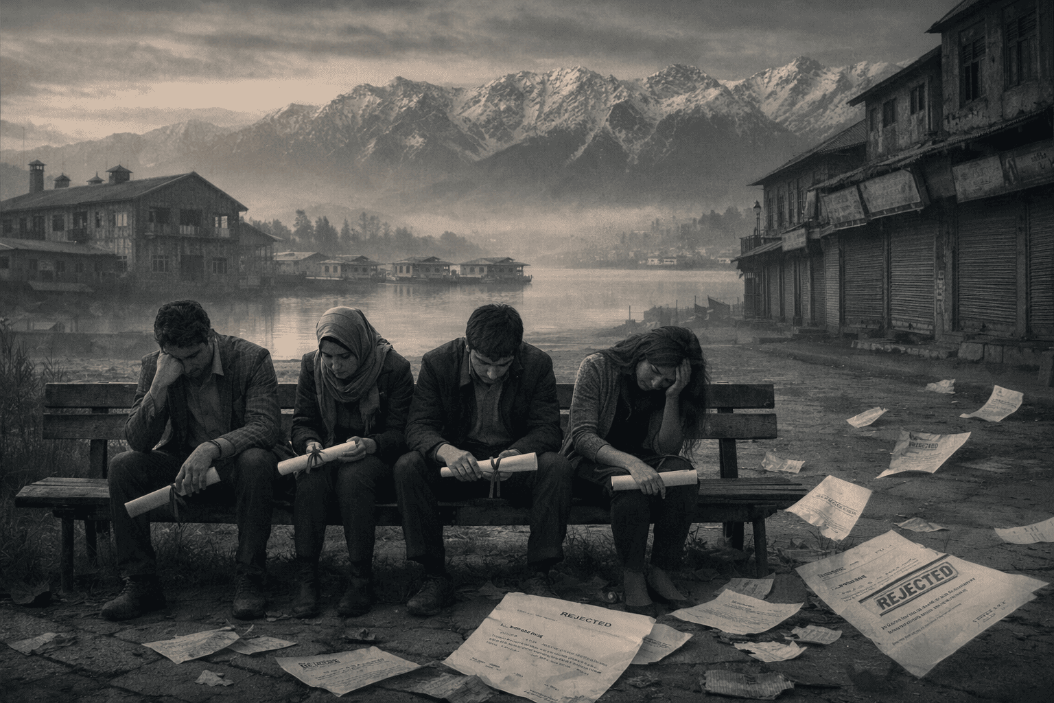 Lonely figure walking down an empty street