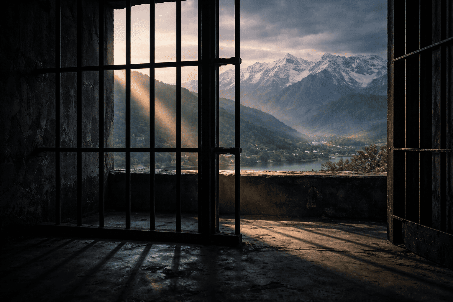 Prison bars silhouette